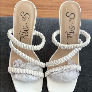 So Me White Strappy Heels